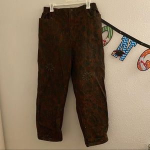Vintage Blassport Size 14 Brown Floral Pants